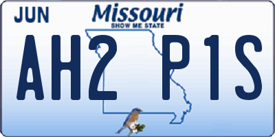 MO license plate AH2P1S