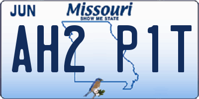 MO license plate AH2P1T