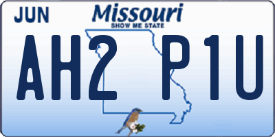 MO license plate AH2P1U