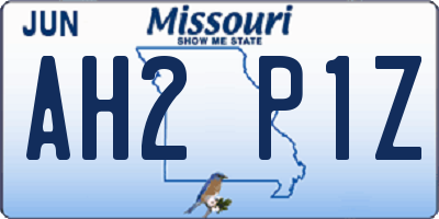 MO license plate AH2P1Z