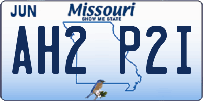 MO license plate AH2P2I