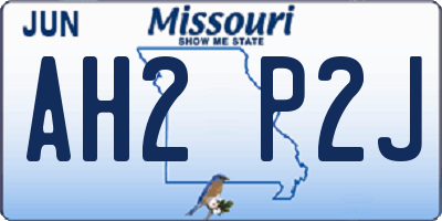 MO license plate AH2P2J