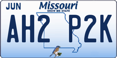 MO license plate AH2P2K