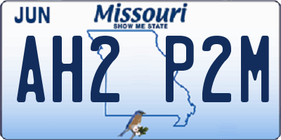 MO license plate AH2P2M