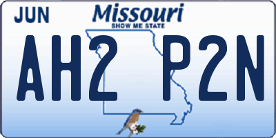 MO license plate AH2P2N