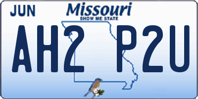 MO license plate AH2P2U