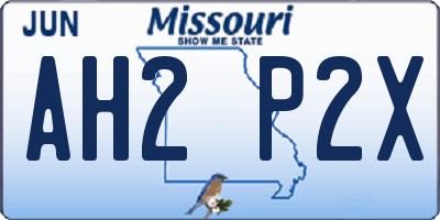 MO license plate AH2P2X