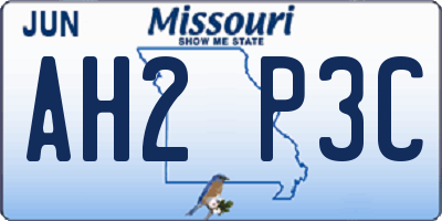 MO license plate AH2P3C
