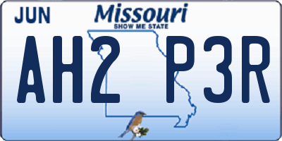 MO license plate AH2P3R