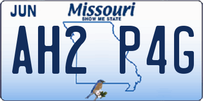 MO license plate AH2P4G