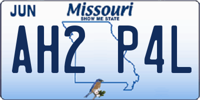 MO license plate AH2P4L