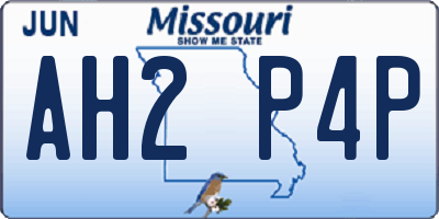 MO license plate AH2P4P