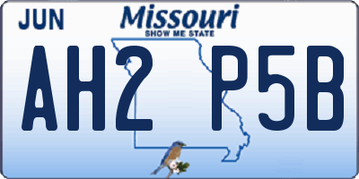 MO license plate AH2P5B