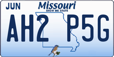 MO license plate AH2P5G