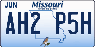 MO license plate AH2P5H