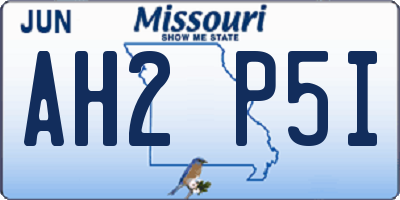 MO license plate AH2P5I