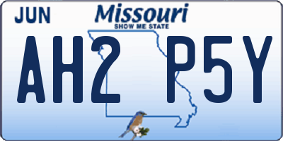 MO license plate AH2P5Y