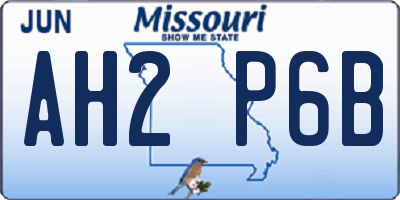 MO license plate AH2P6B