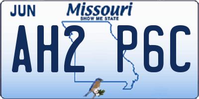 MO license plate AH2P6C