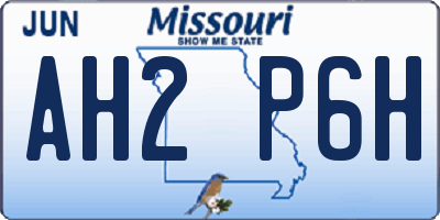 MO license plate AH2P6H