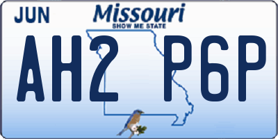 MO license plate AH2P6P
