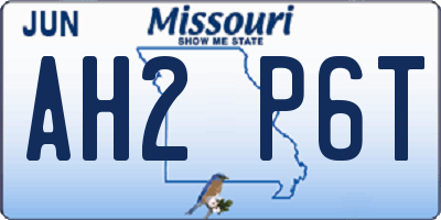 MO license plate AH2P6T