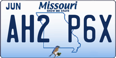 MO license plate AH2P6X