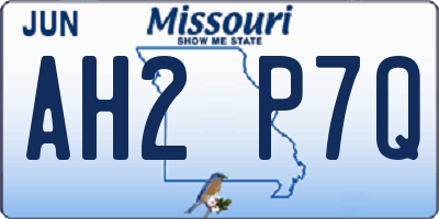 MO license plate AH2P7Q