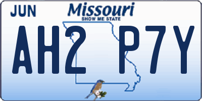 MO license plate AH2P7Y