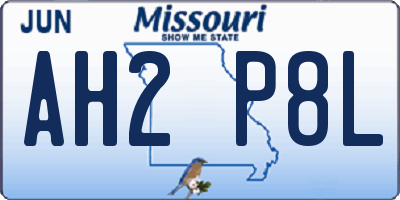 MO license plate AH2P8L