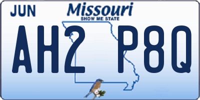 MO license plate AH2P8Q