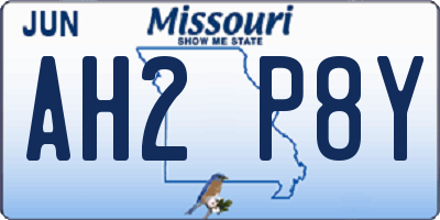 MO license plate AH2P8Y
