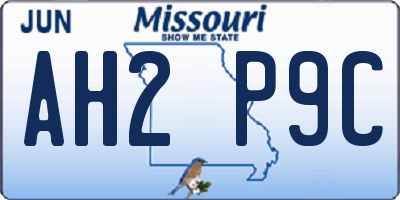 MO license plate AH2P9C