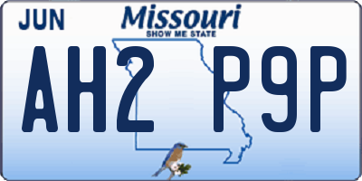MO license plate AH2P9P