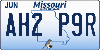 MO license plate AH2P9R