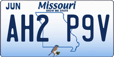 MO license plate AH2P9V