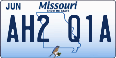 MO license plate AH2Q1A