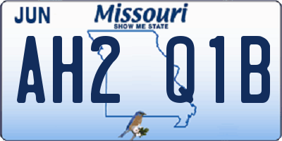 MO license plate AH2Q1B