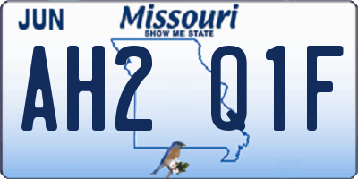 MO license plate AH2Q1F