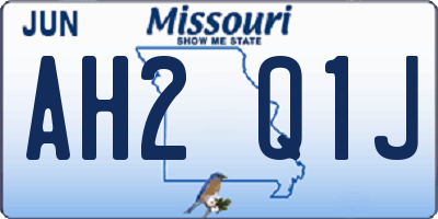 MO license plate AH2Q1J