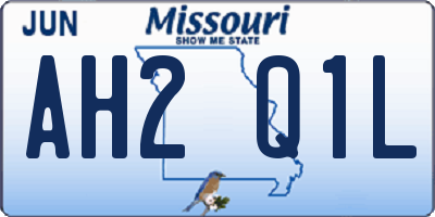 MO license plate AH2Q1L