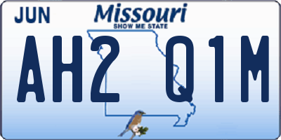 MO license plate AH2Q1M