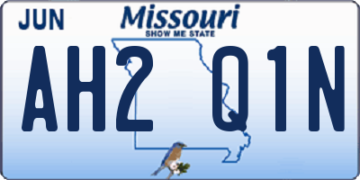 MO license plate AH2Q1N