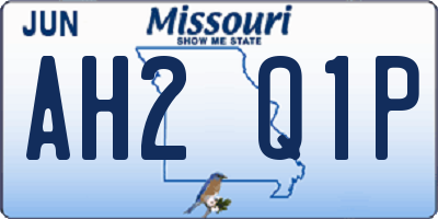 MO license plate AH2Q1P