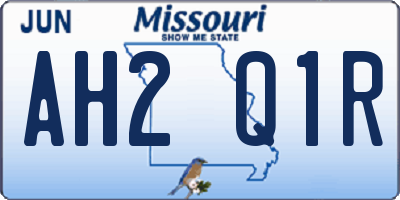 MO license plate AH2Q1R