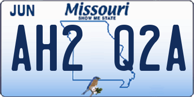 MO license plate AH2Q2A