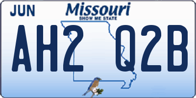 MO license plate AH2Q2B