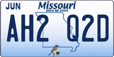 MO license plate AH2Q2D