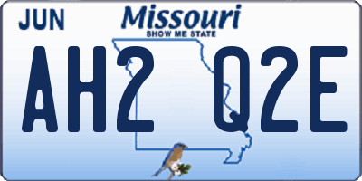 MO license plate AH2Q2E