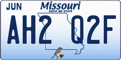 MO license plate AH2Q2F